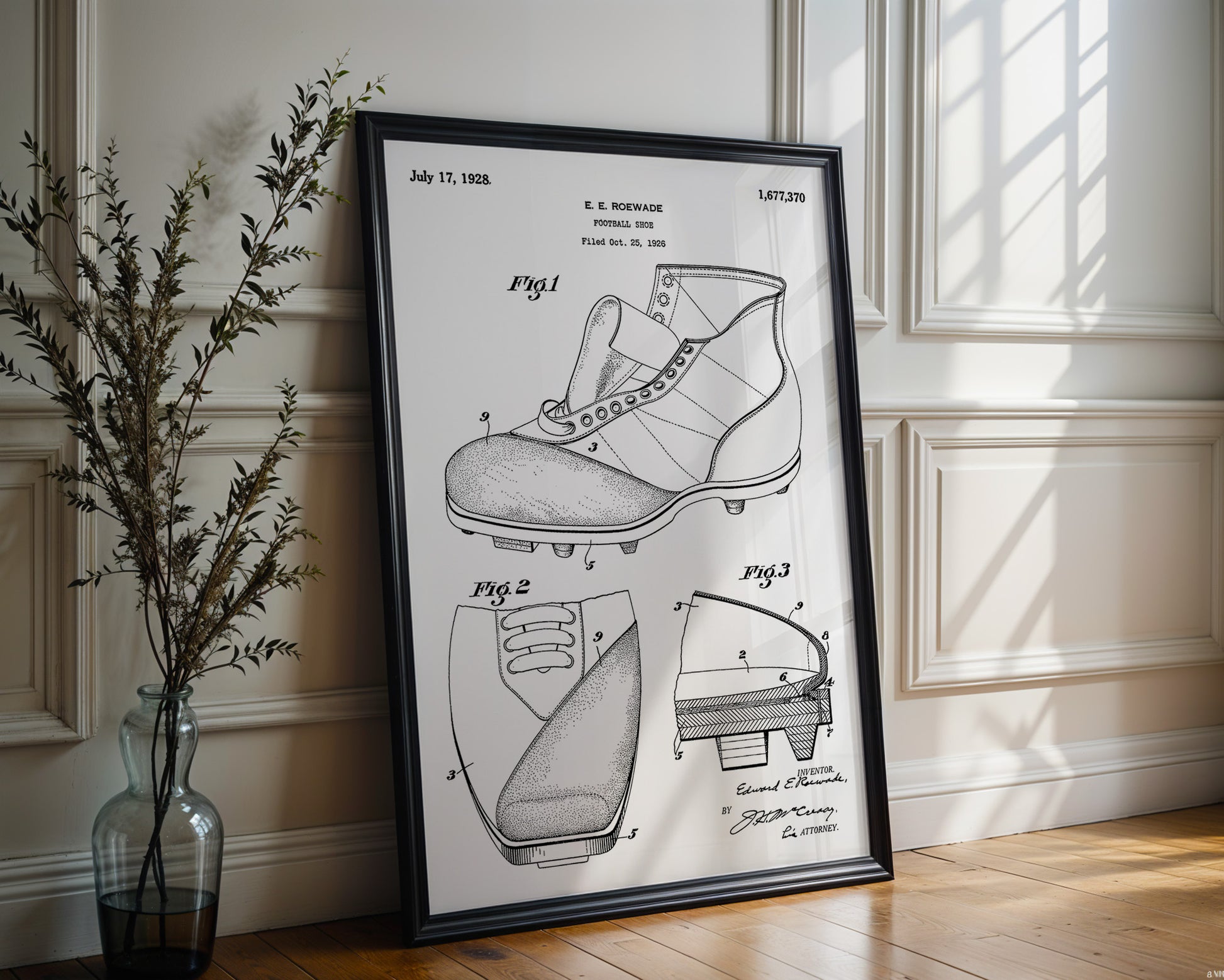 American Football Shoe 1928 Patent Poster - GroovyGrove