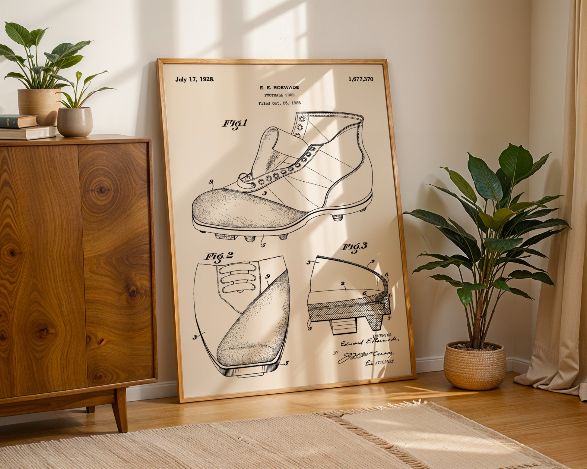 American Football Shoe 1928 Patent Poster - GroovyGrove