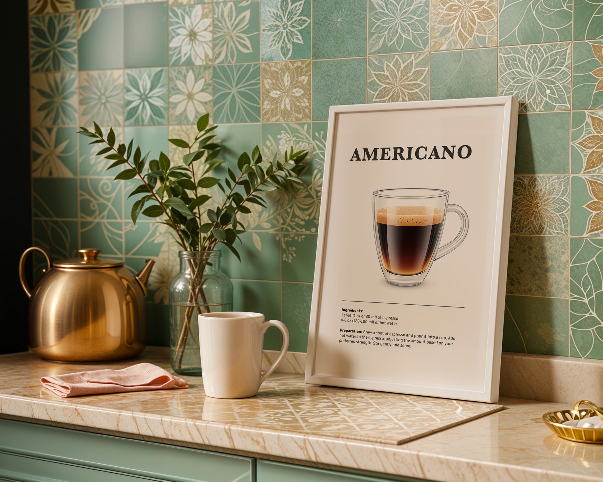 Americano Coffee Recipe Poster - GroovyGrove