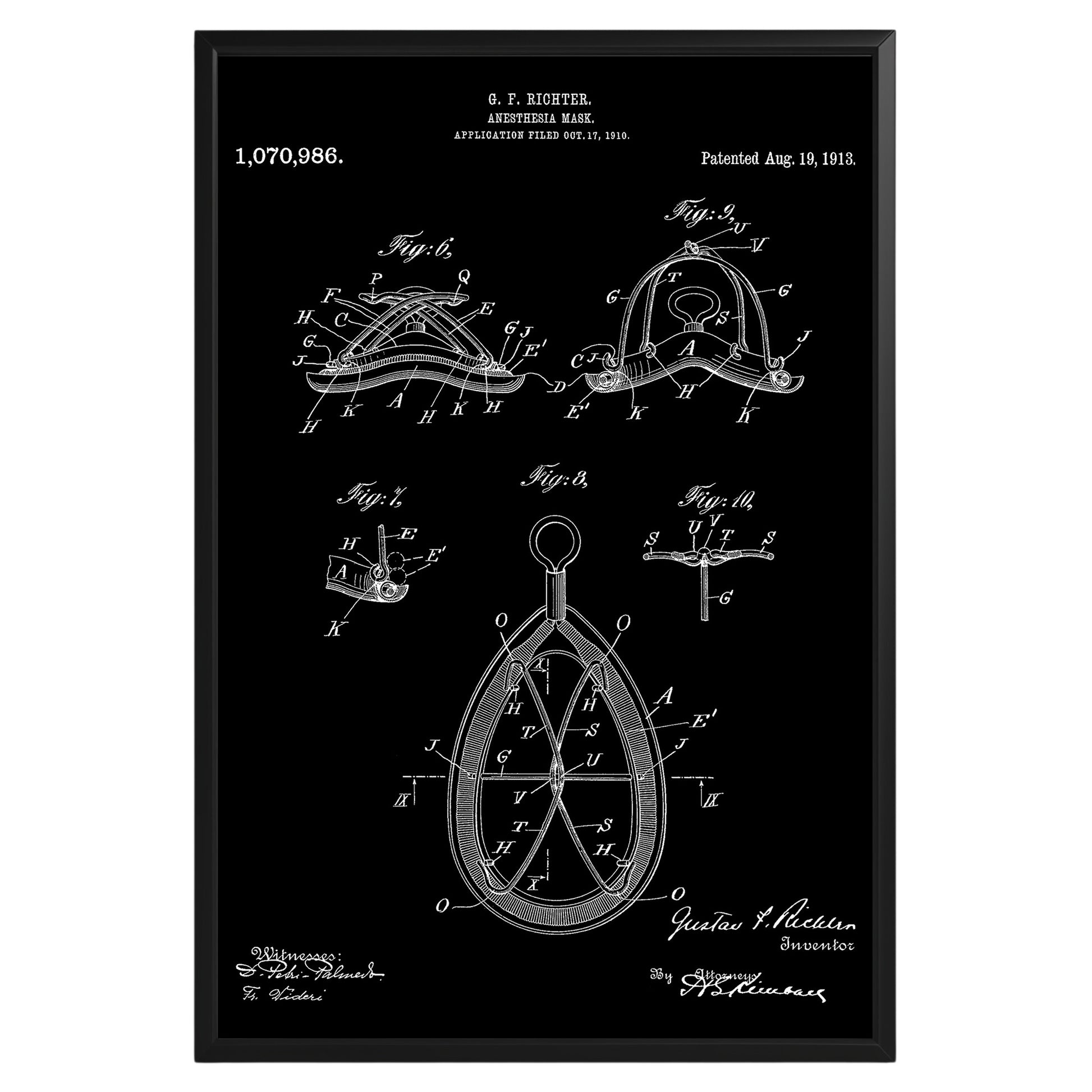 Anesthesia Mask 1913 Patent Poster - GroovyGrove