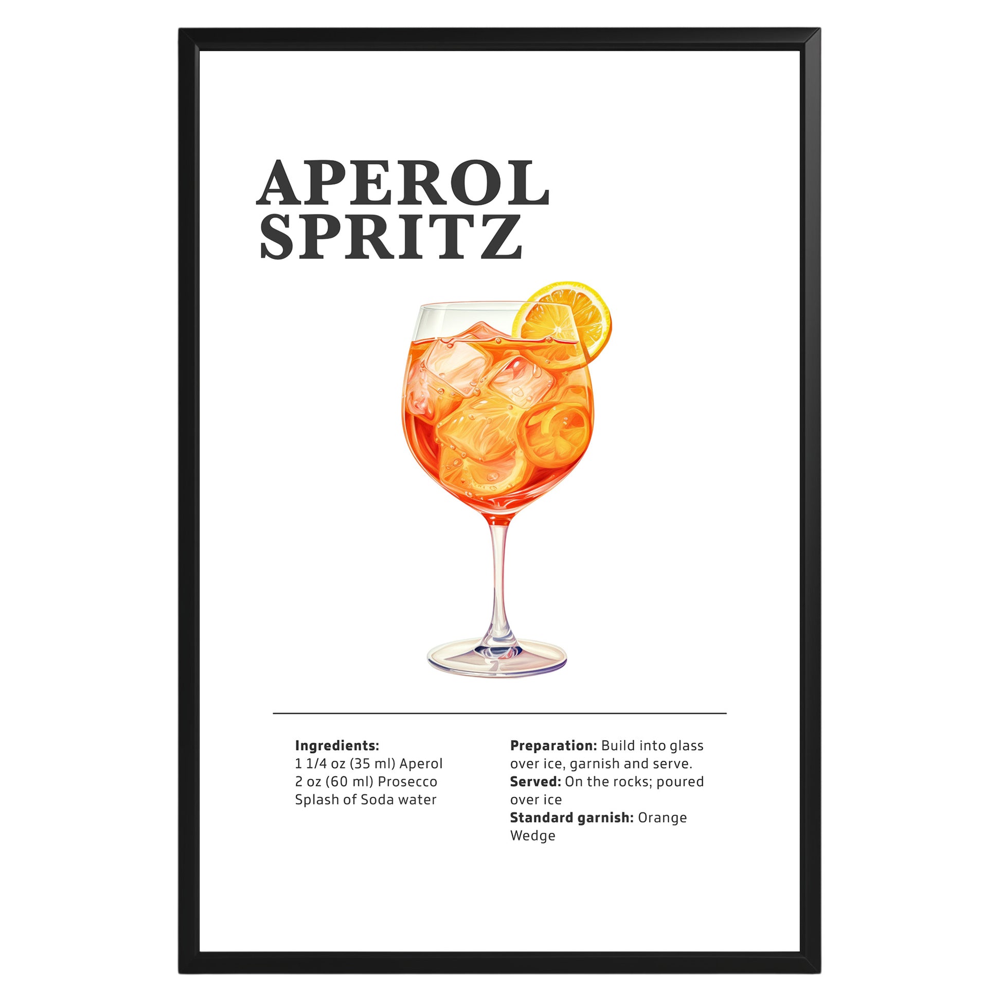 Aperol Spritz Cocktail Recipe Poster - GroovyGrove