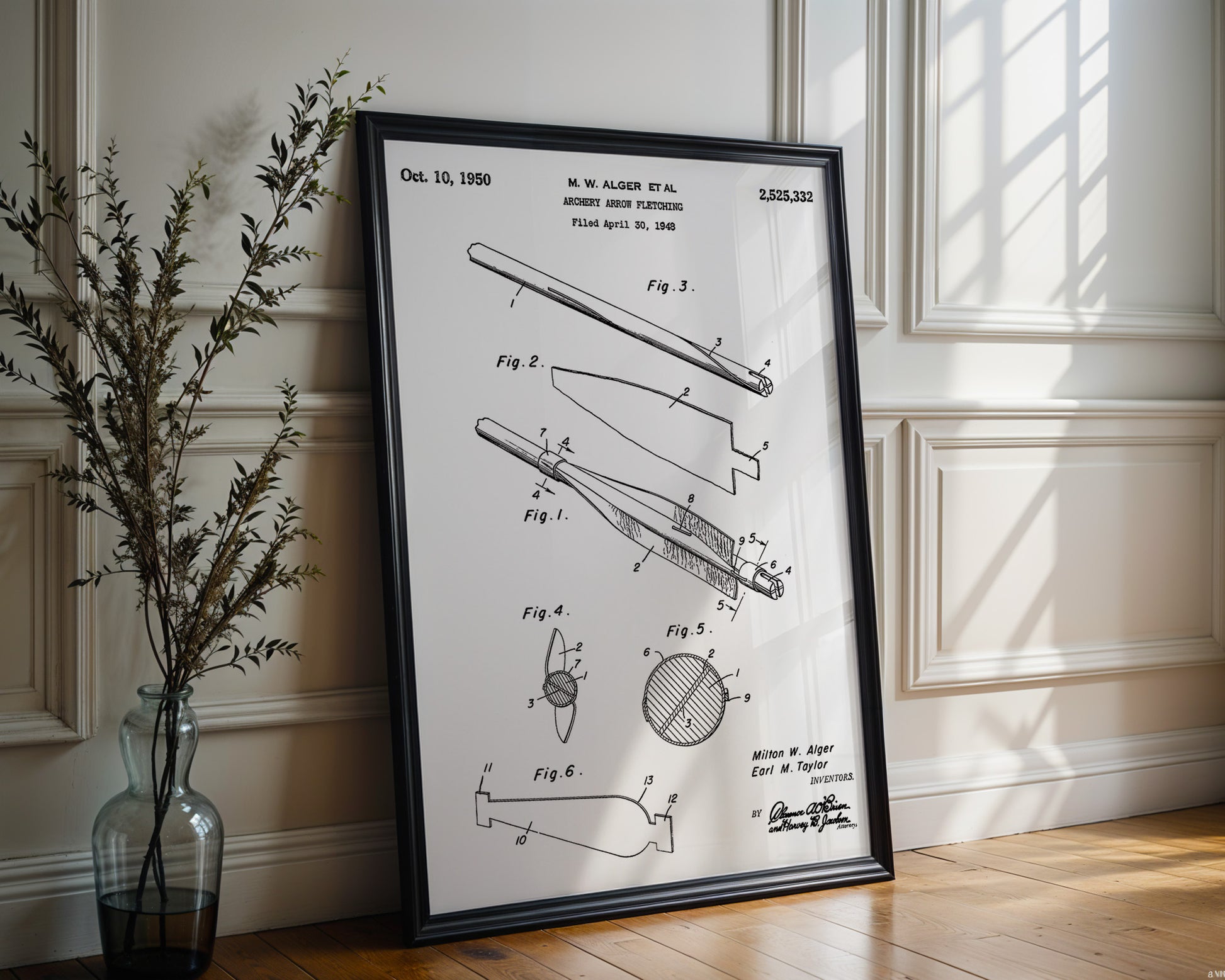 Archery Arrow Fletching 1950 Patent Poster - GroovyGrove