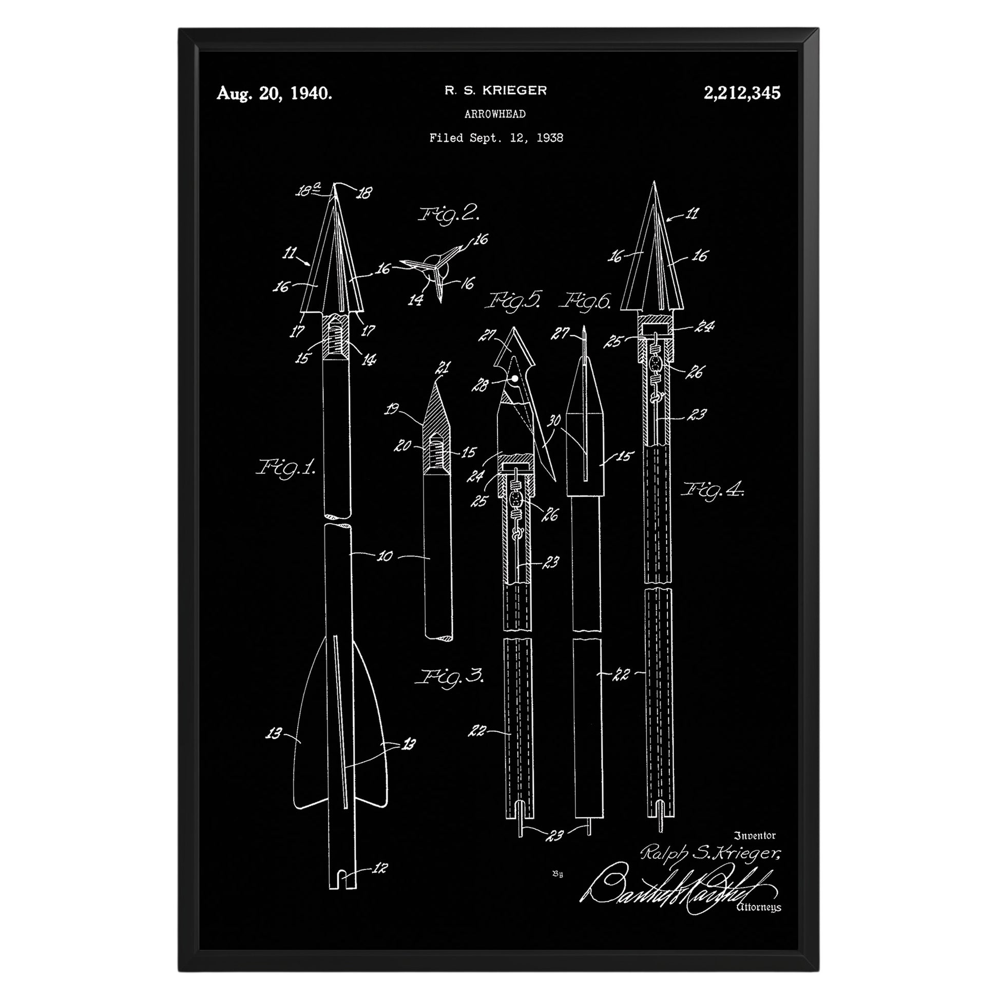 Archery Arrowhead 1940 Patent Poster - GroovyGrove