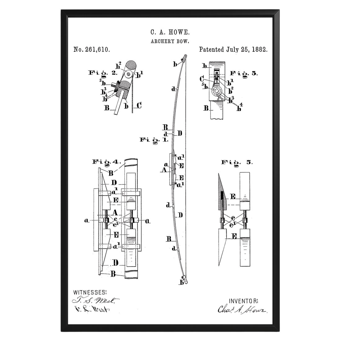 Archery Bow 1882 Patent Poster - GroovyGrove