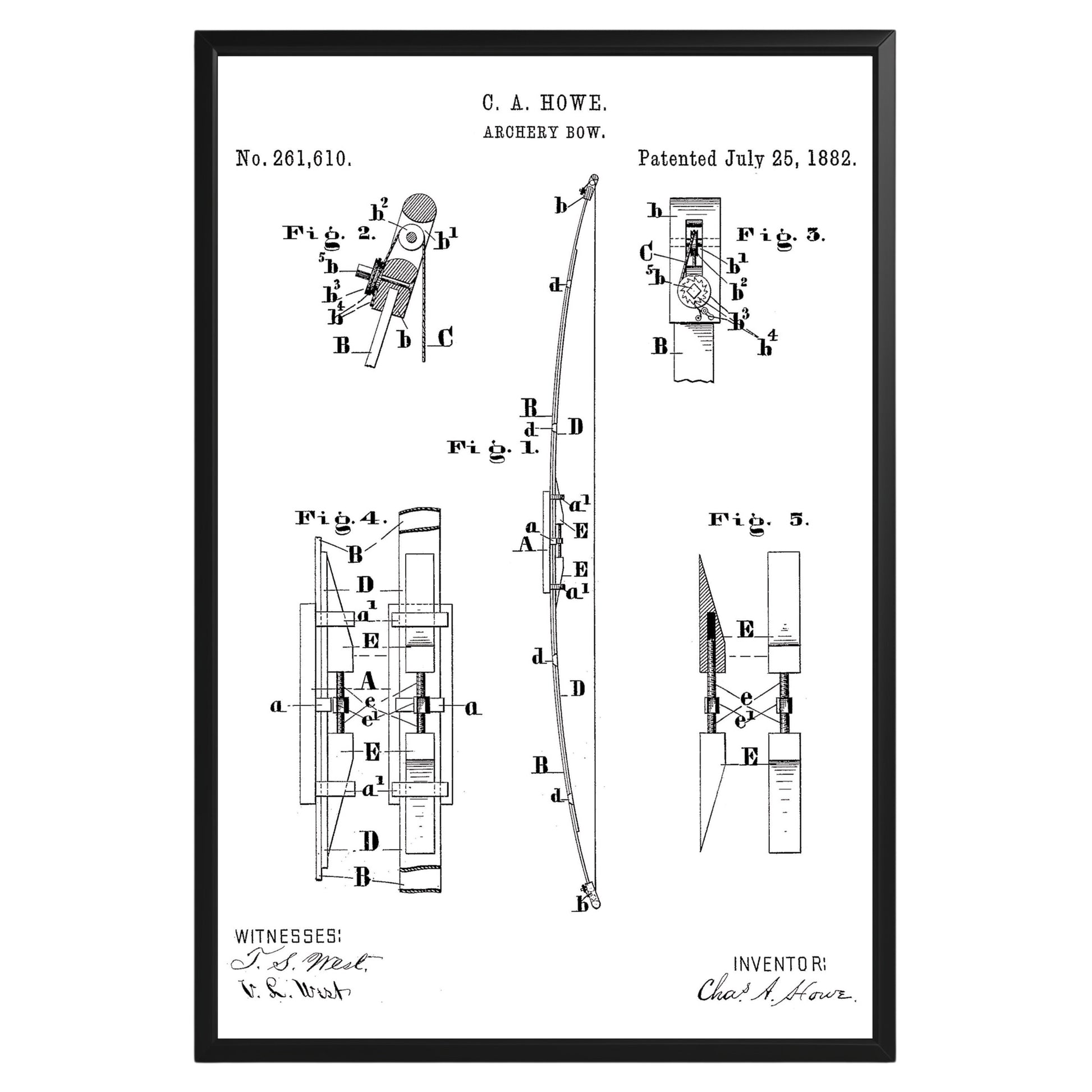 Archery Bow 1882 Patent Poster - GroovyGrove