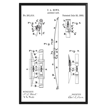 Archery Bow 1882 Patent Poster - GroovyGrove