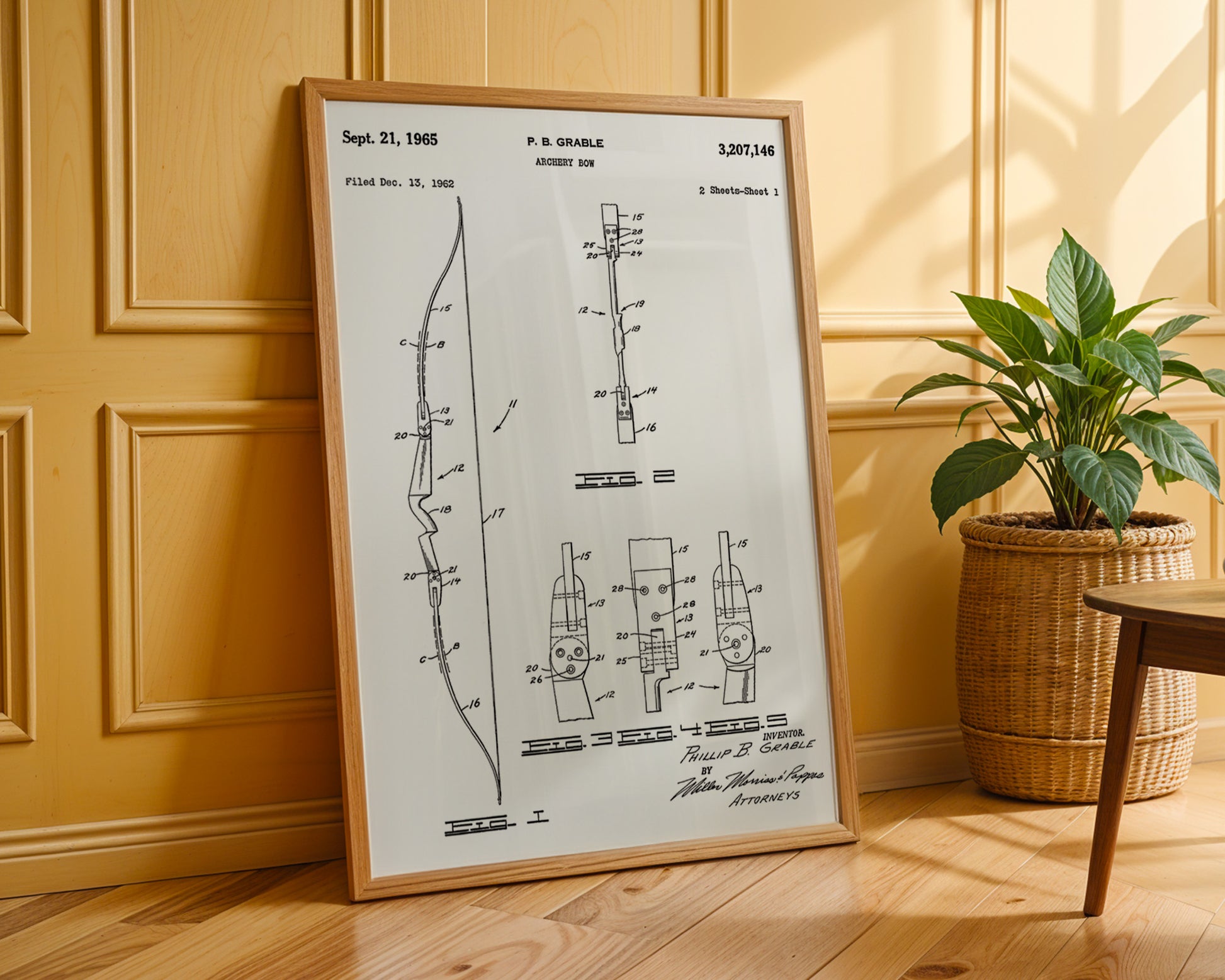 Archery Bow 1965 Patent Poster - GroovyGrove