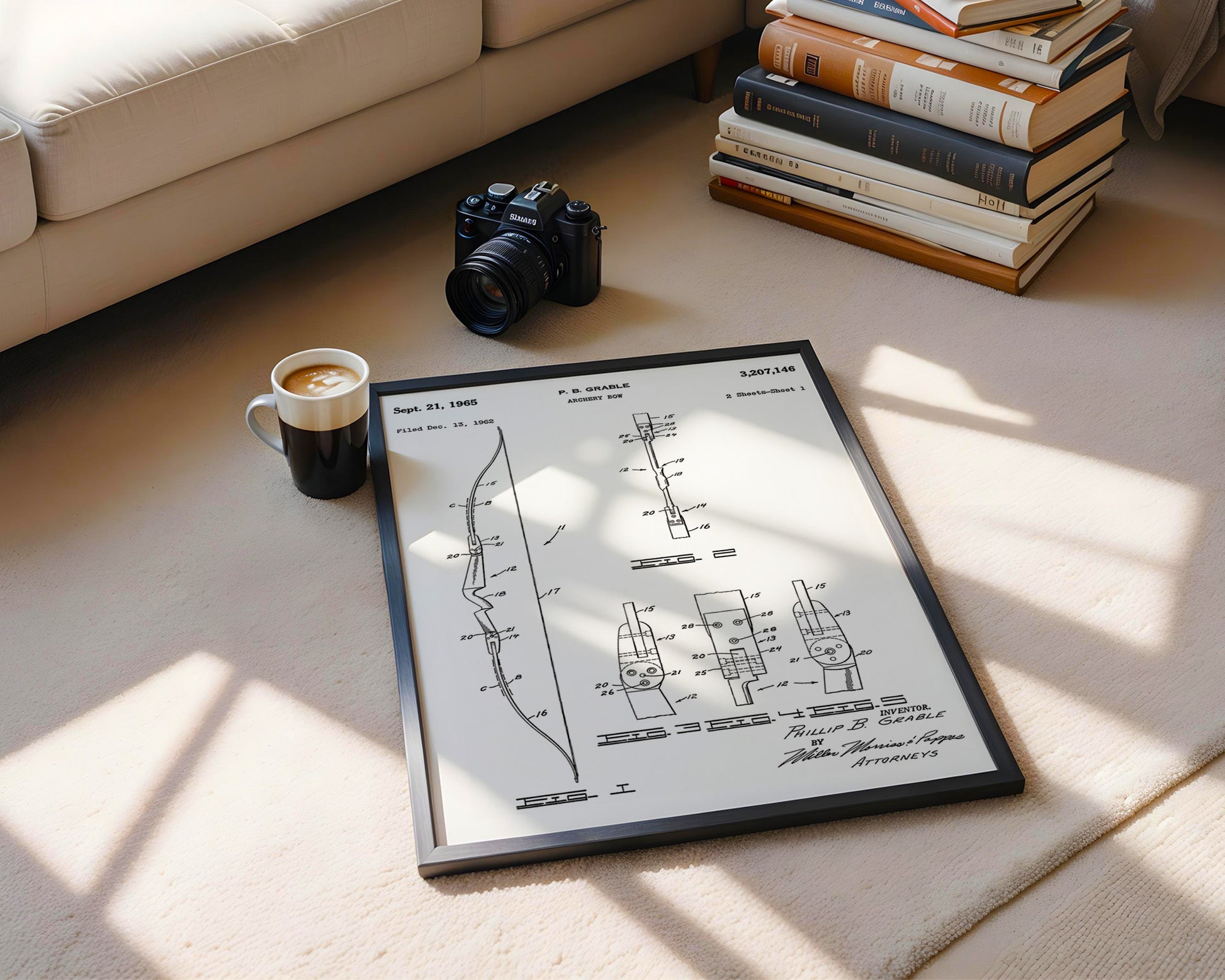 Archery Bow 1965 Patent Poster - GroovyGrove