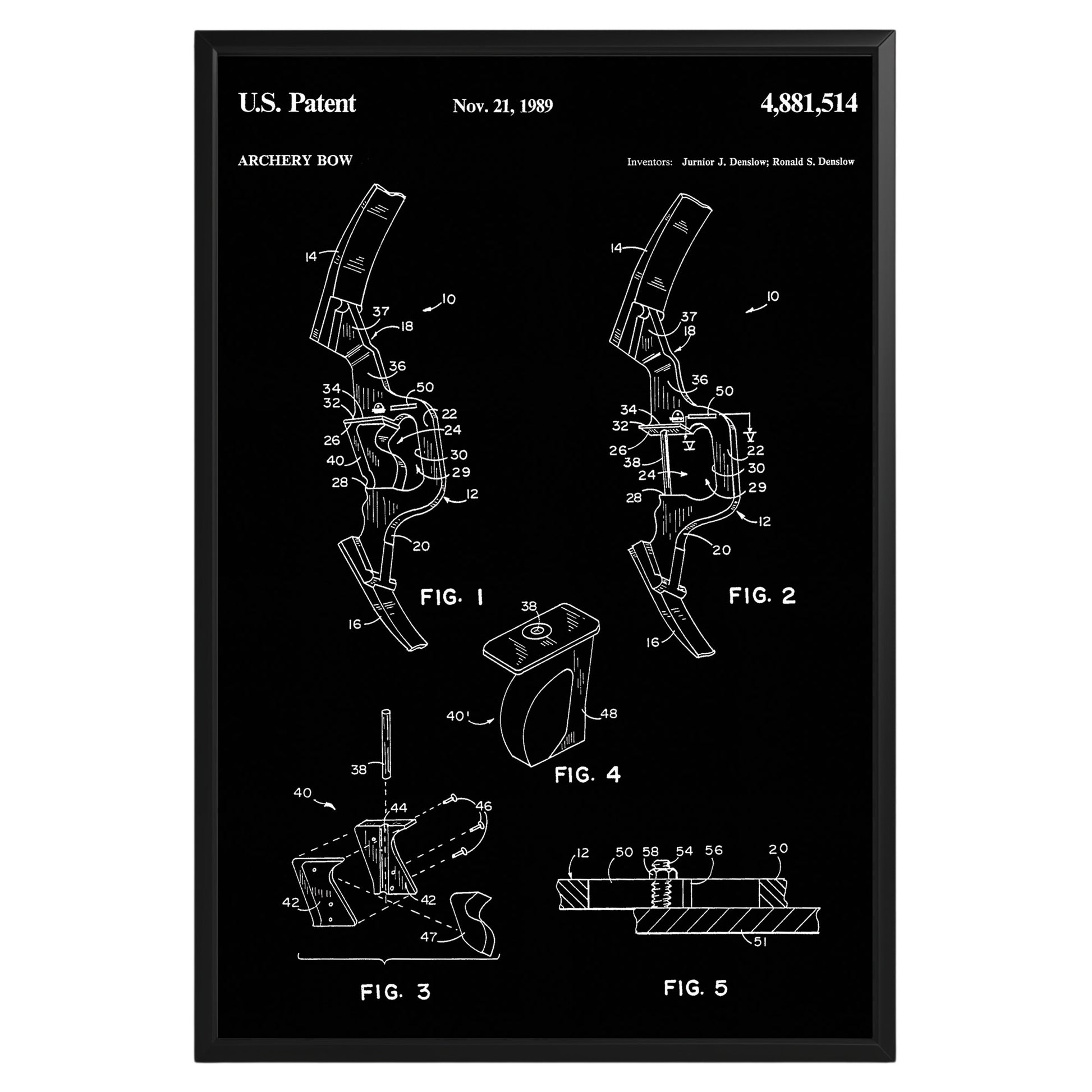 Archery Bow 1989 Patent Poster - GroovyGrove