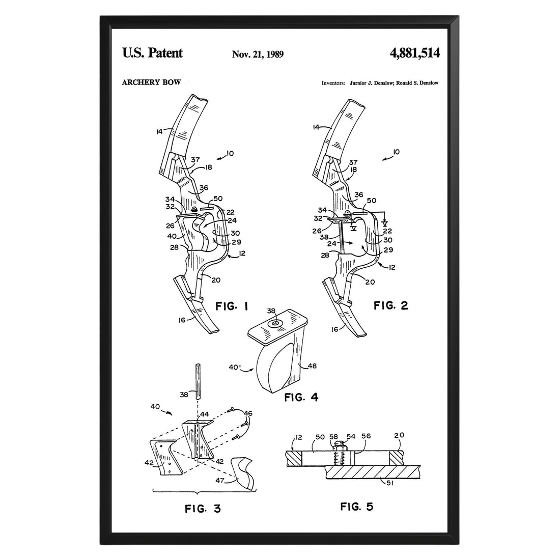 Archery Bow 1989 Patent Poster - GroovyGrove