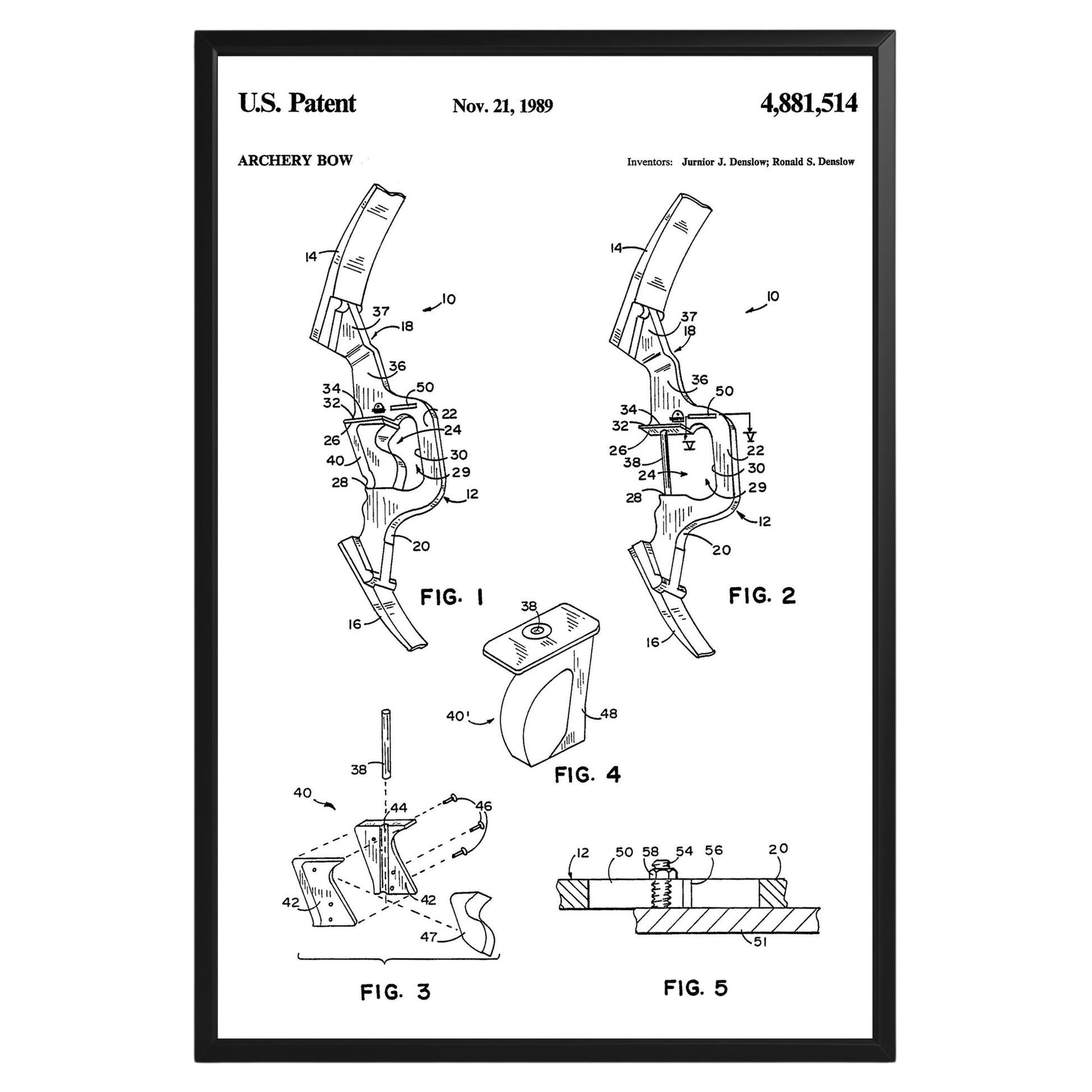 Archery Bow 1989 Patent Poster - GroovyGrove