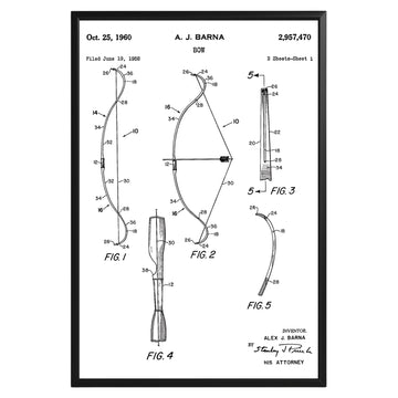 Archery Bow 1960 Patent Poster - GroovyGrove