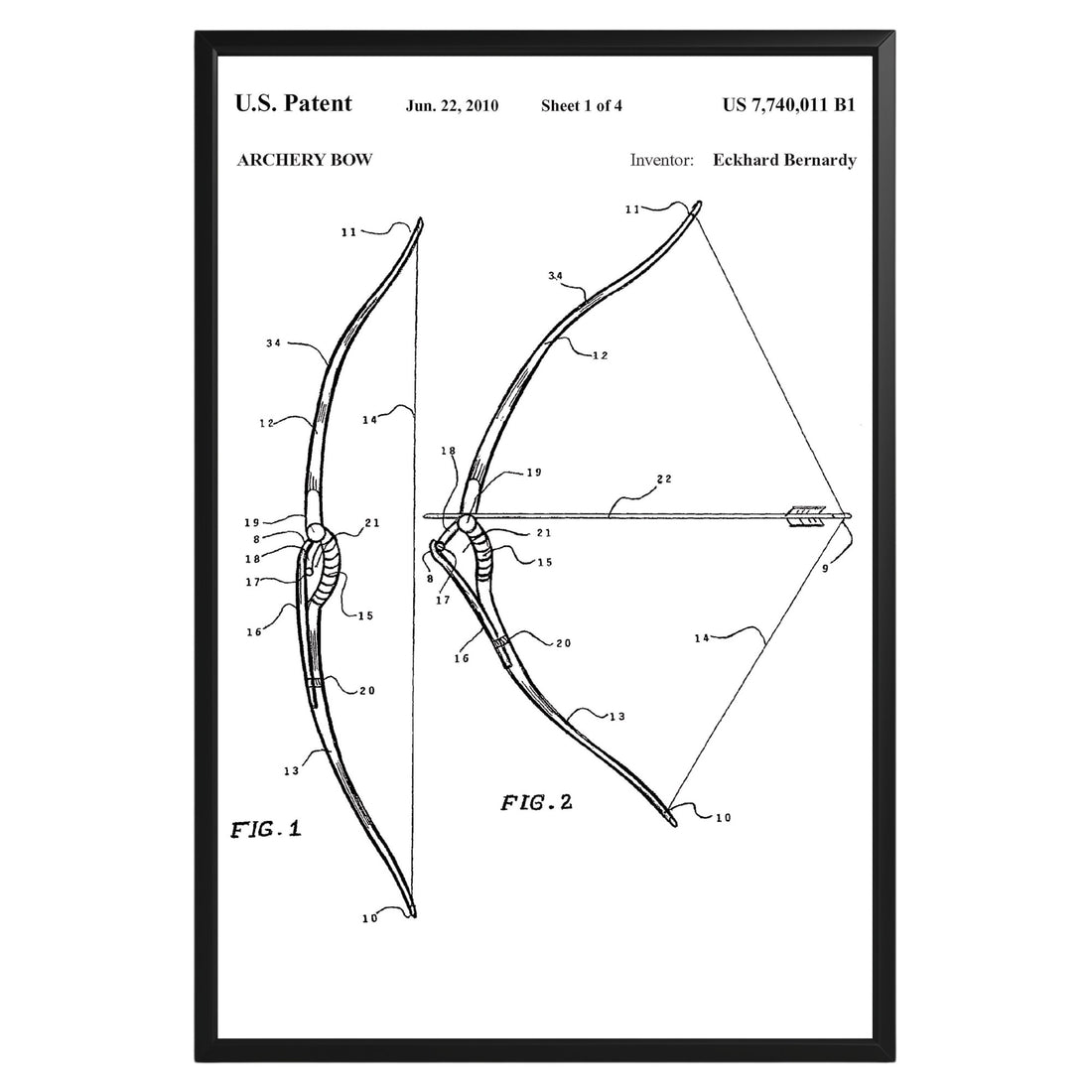 Archery Bow 2010 Patent Poster - GroovyGrove