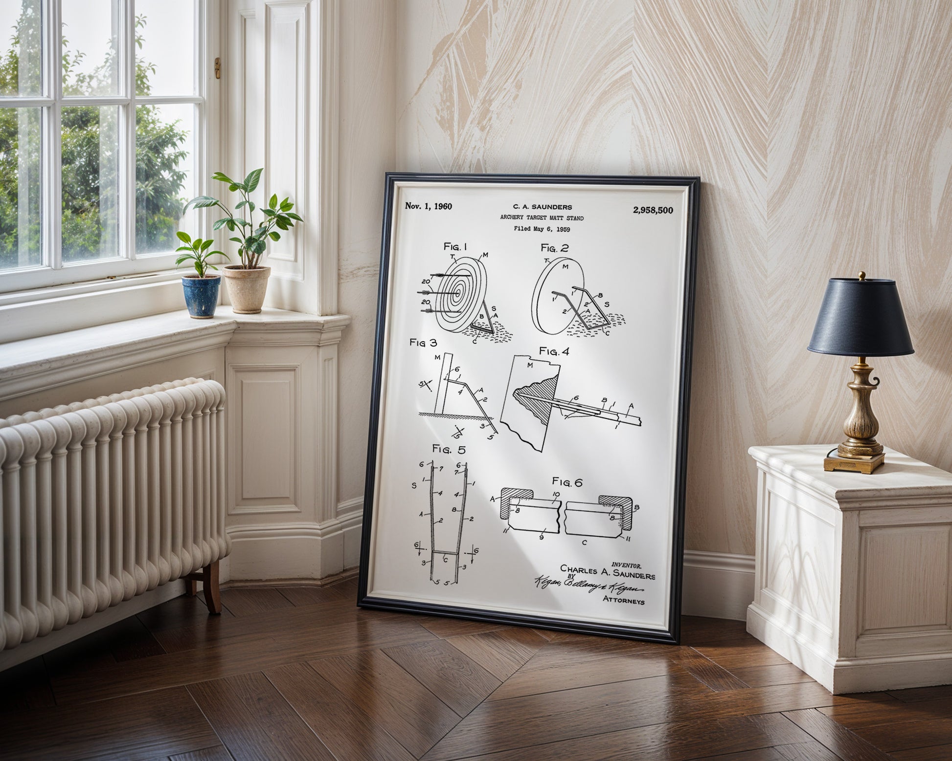 Archery Target Matt Stand 1960 Patent Poster - GroovyGrove