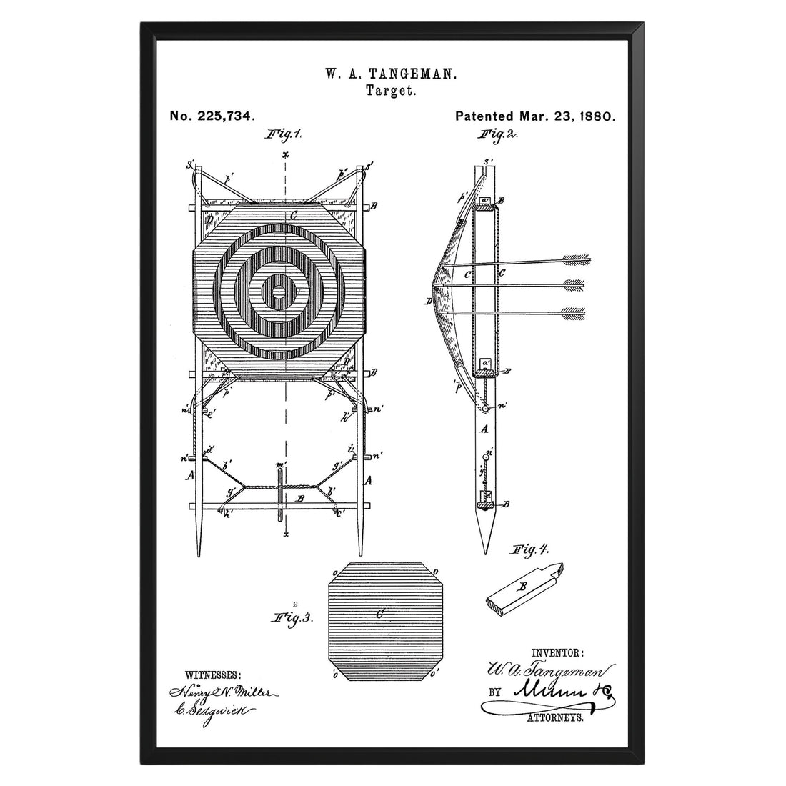 Archery Target 1880 Patent Poster - GroovyGrove