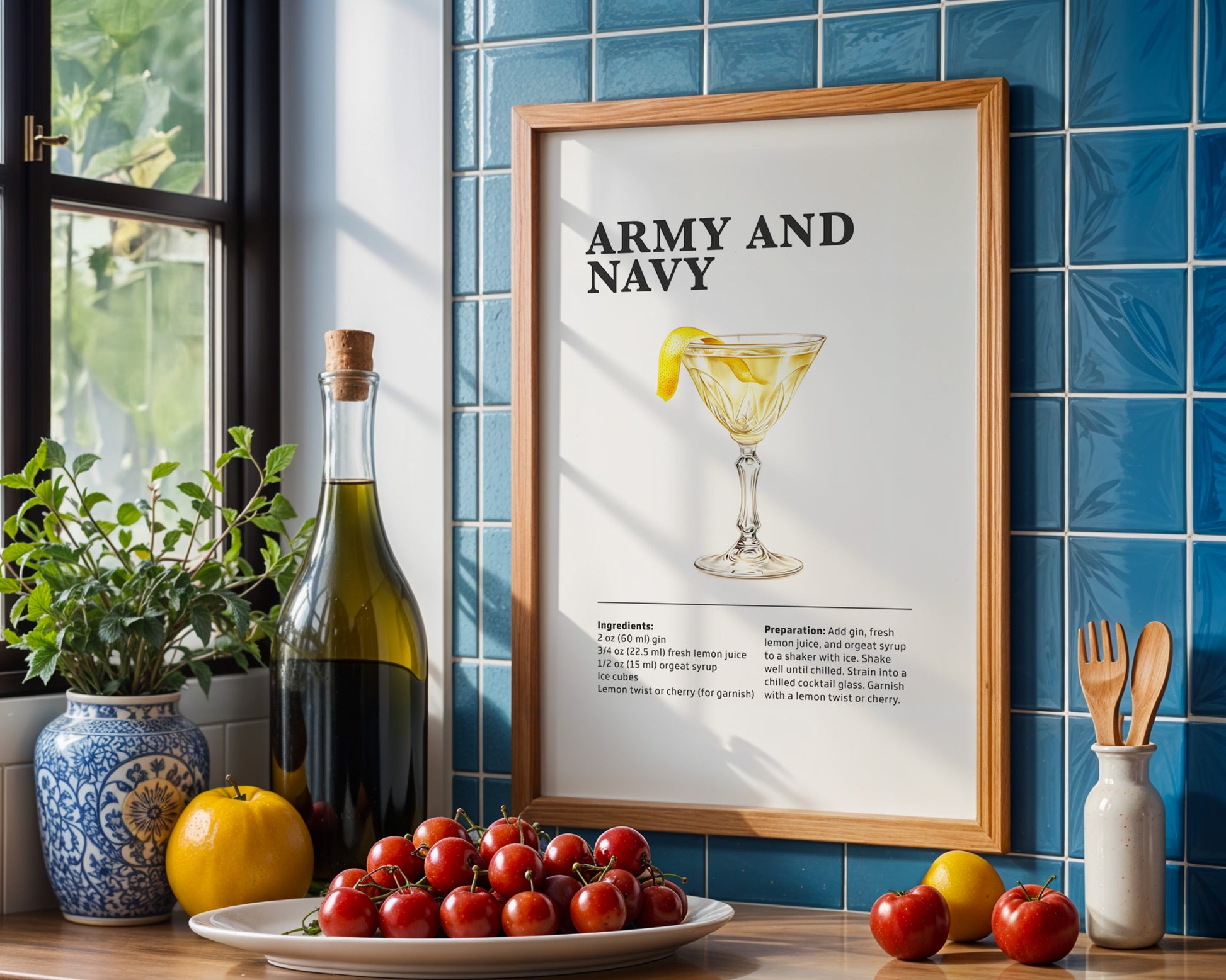 Army and Navy Cocktail Recipe Poster - GroovyGrove