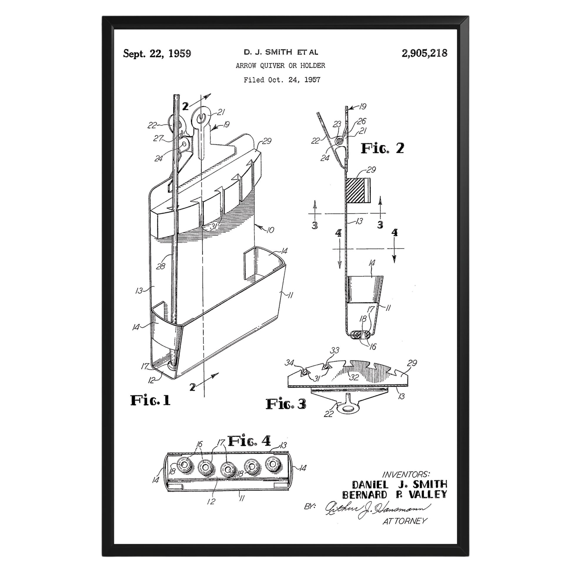 Arrow Quiver 1959 Patent Poster - GroovyGrove