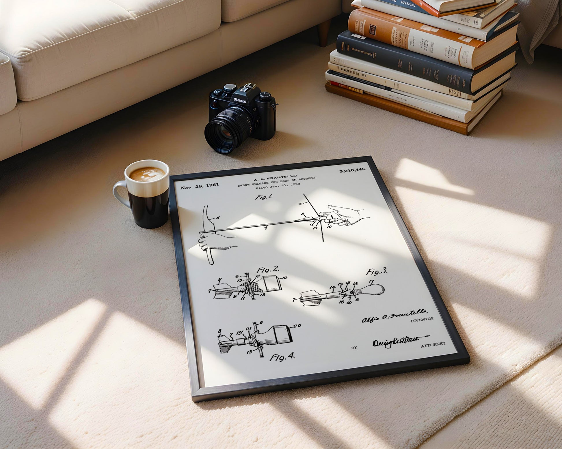 Arrow Release for Bow 1961 Patent Poster - GroovyGrove