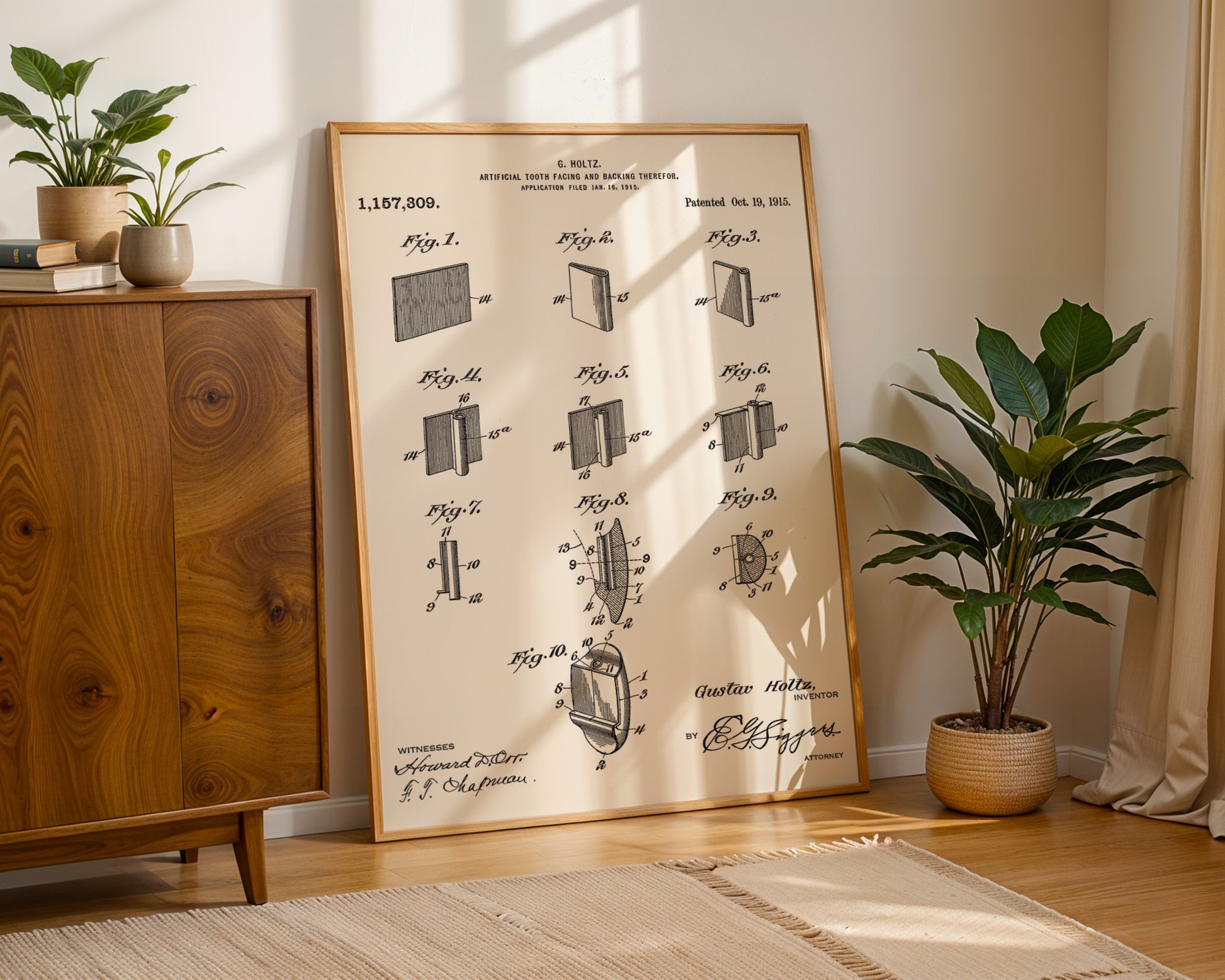 Artificial Tooth 1915 Patent Poster - GroovyGrove