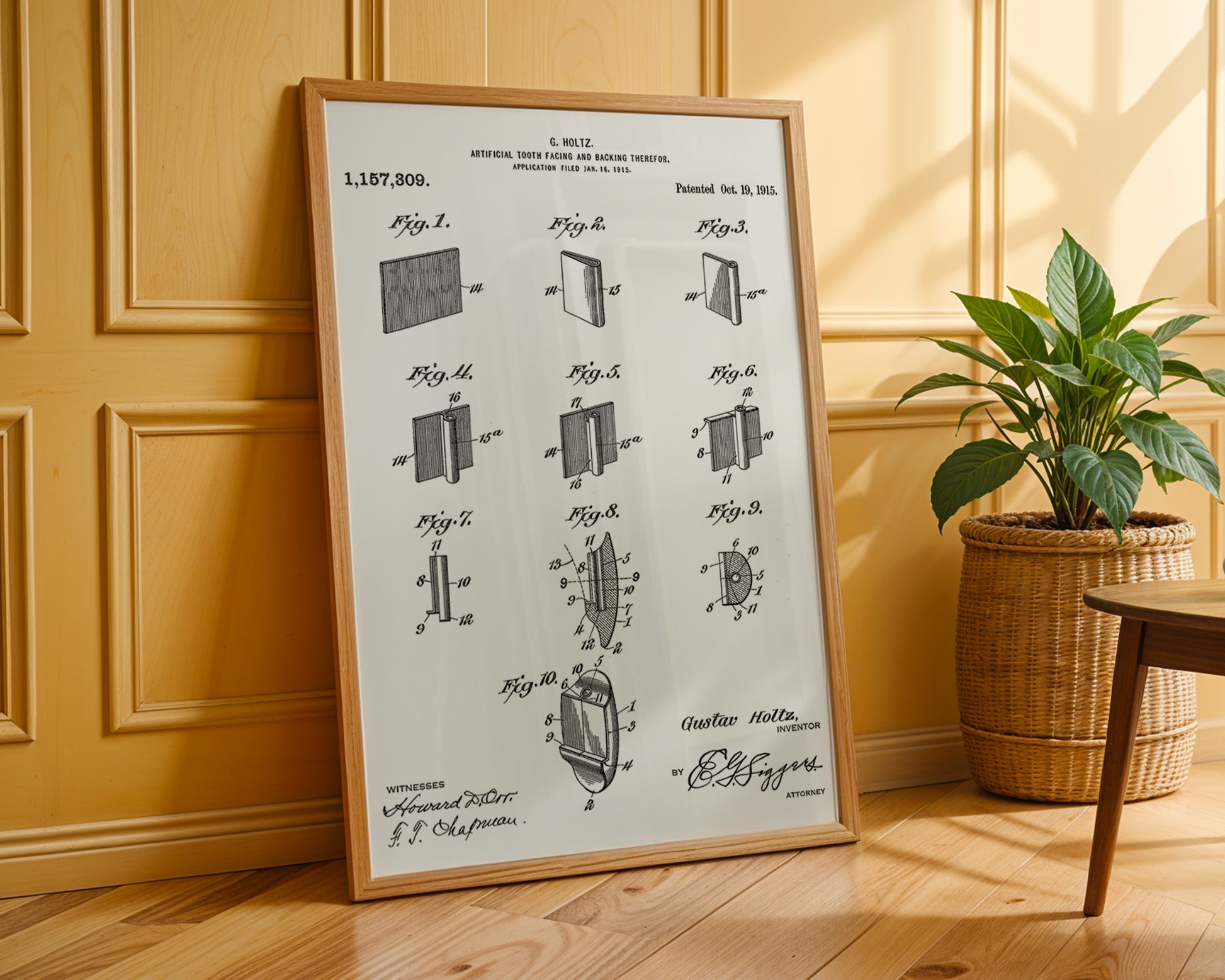 Artificial Tooth 1915 Patent Poster - GroovyGrove