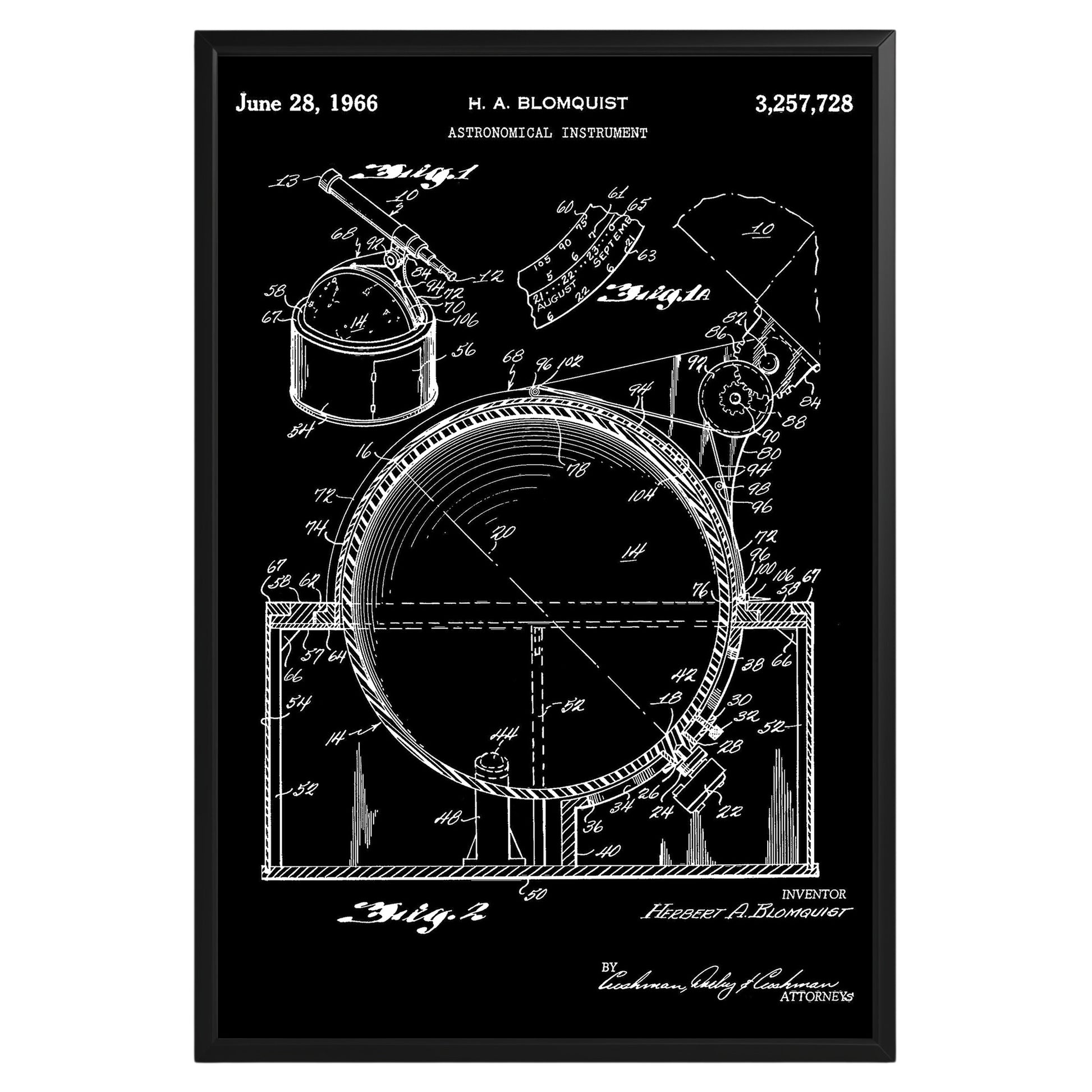 Astronomical Instrument 1966 Patent Poster - GroovyGrove