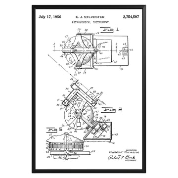 Astronomical Instrument 1956 Patent Poster - GroovyGrove