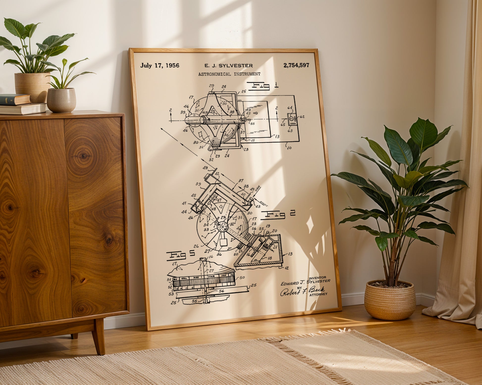 Astronomical Instrument 1956 Patent Poster - GroovyGrove