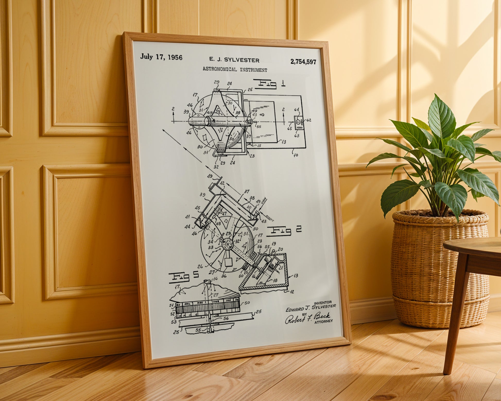 Astronomical Instrument 1956 Patent Poster - GroovyGrove