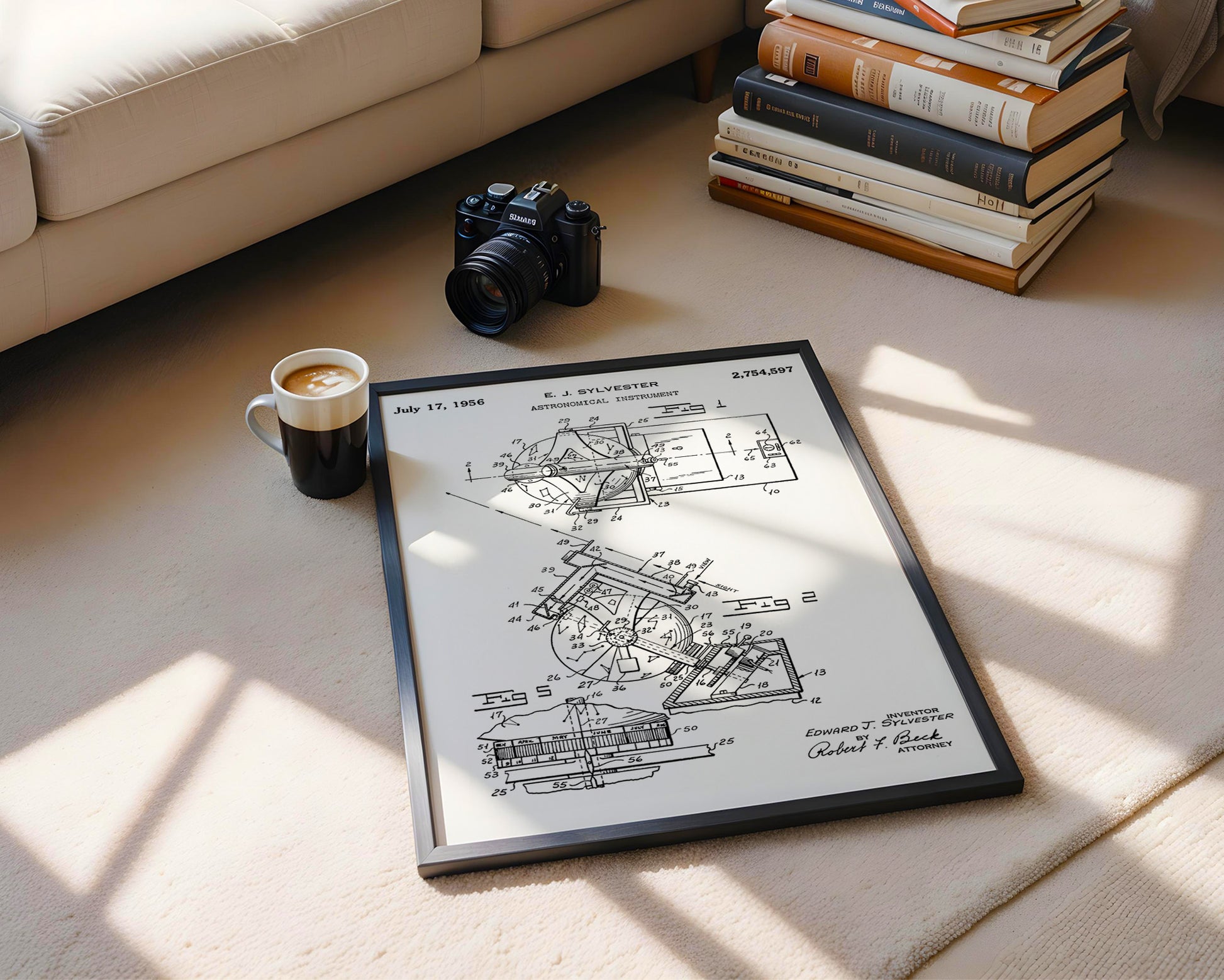 Astronomical Instrument 1956 Patent Poster - GroovyGrove