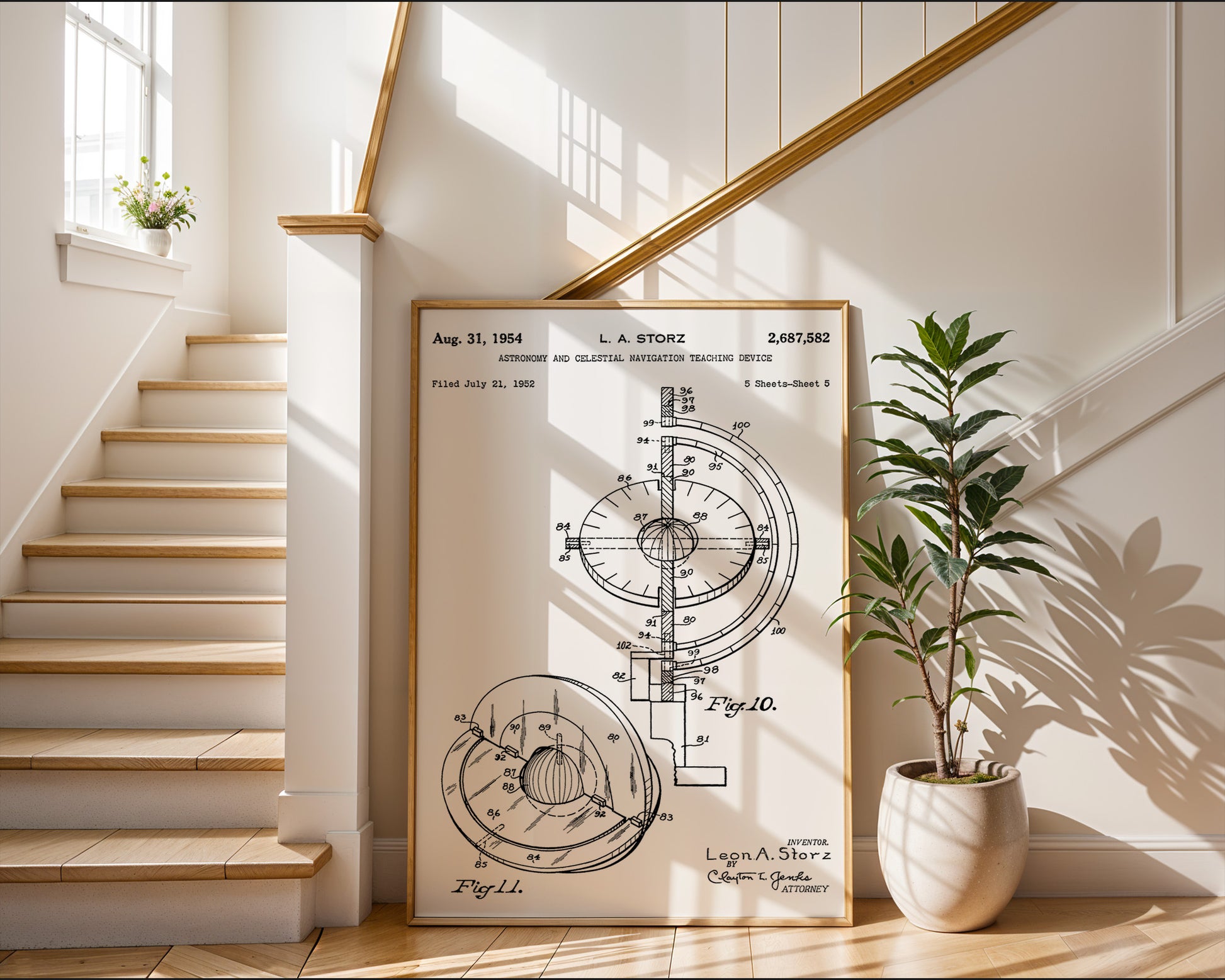 Astronomy Navigation Device 1952 Patent Poster - GroovyGrove