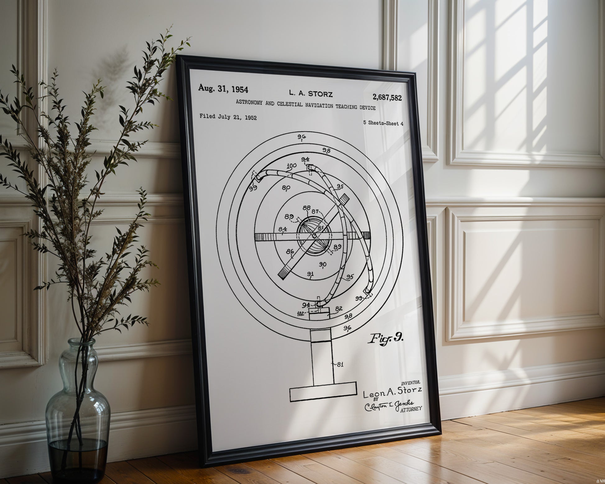 Astronomy Celestial Navigation Device 1952 Patent Poster - GroovyGrove