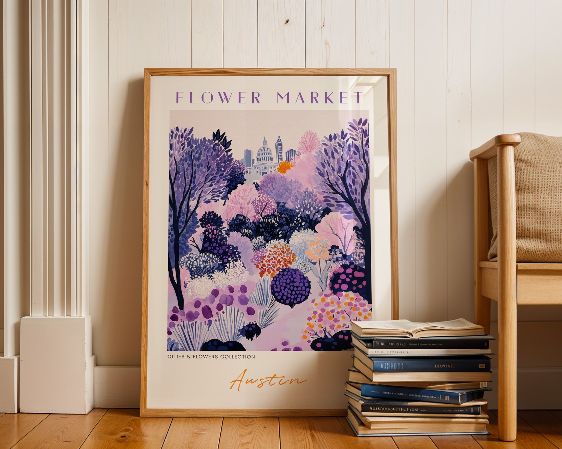 Austin Texas Flower Market Poster - GroovyGrove