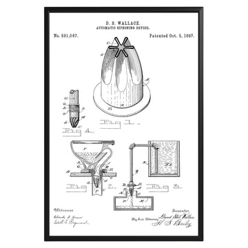 Automatic Siphoning Device 1897 Patent Poster - GroovyGrove