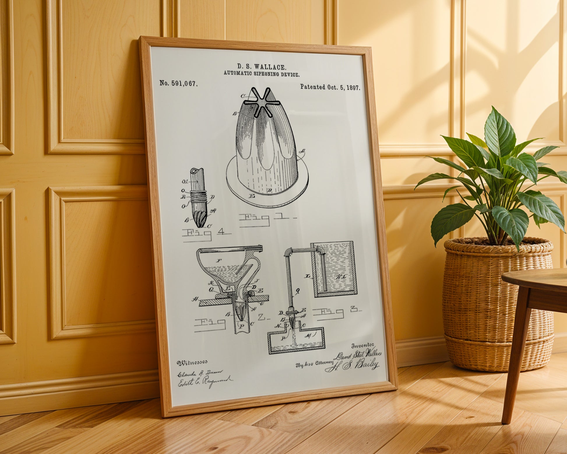 Automatic Siphoning Device 1897 Patent Poster - GroovyGrove