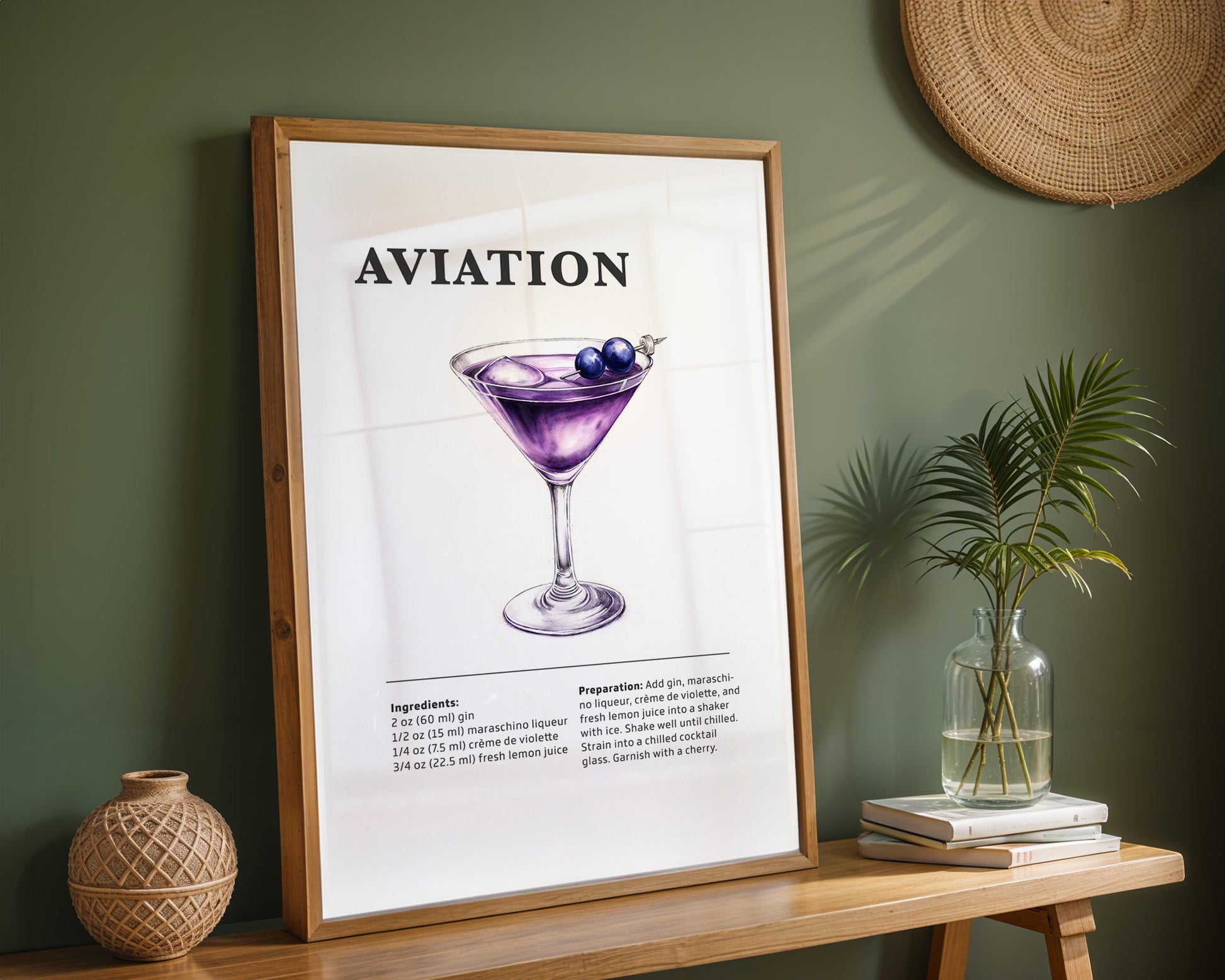 Aviation Cocktail Recipe Poster - GroovyGrove