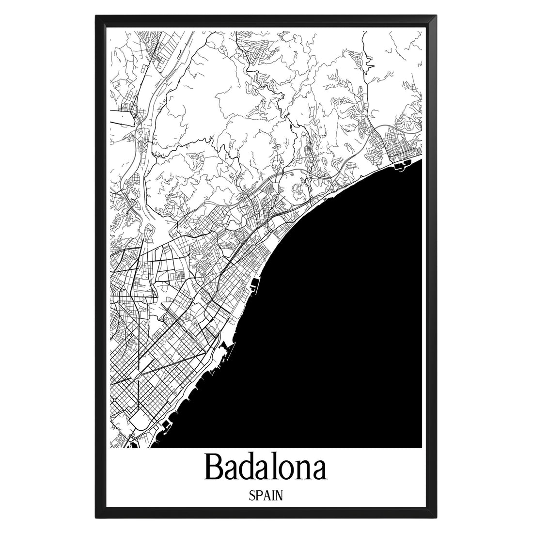 Badalona Spain City Map Poster - GroovyGrove