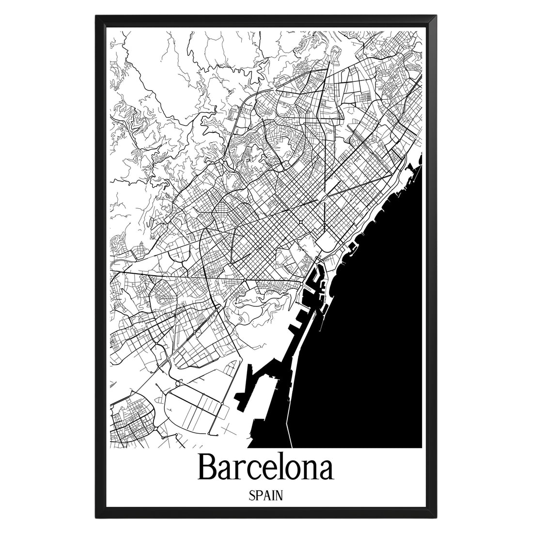 Barcelona Spain City Map Poster - GroovyGrove