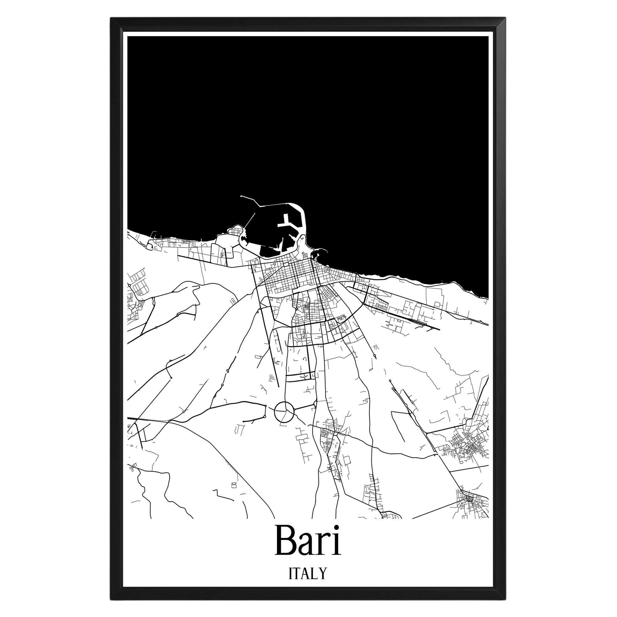 Bari Italy City Map Poster - GroovyGrove