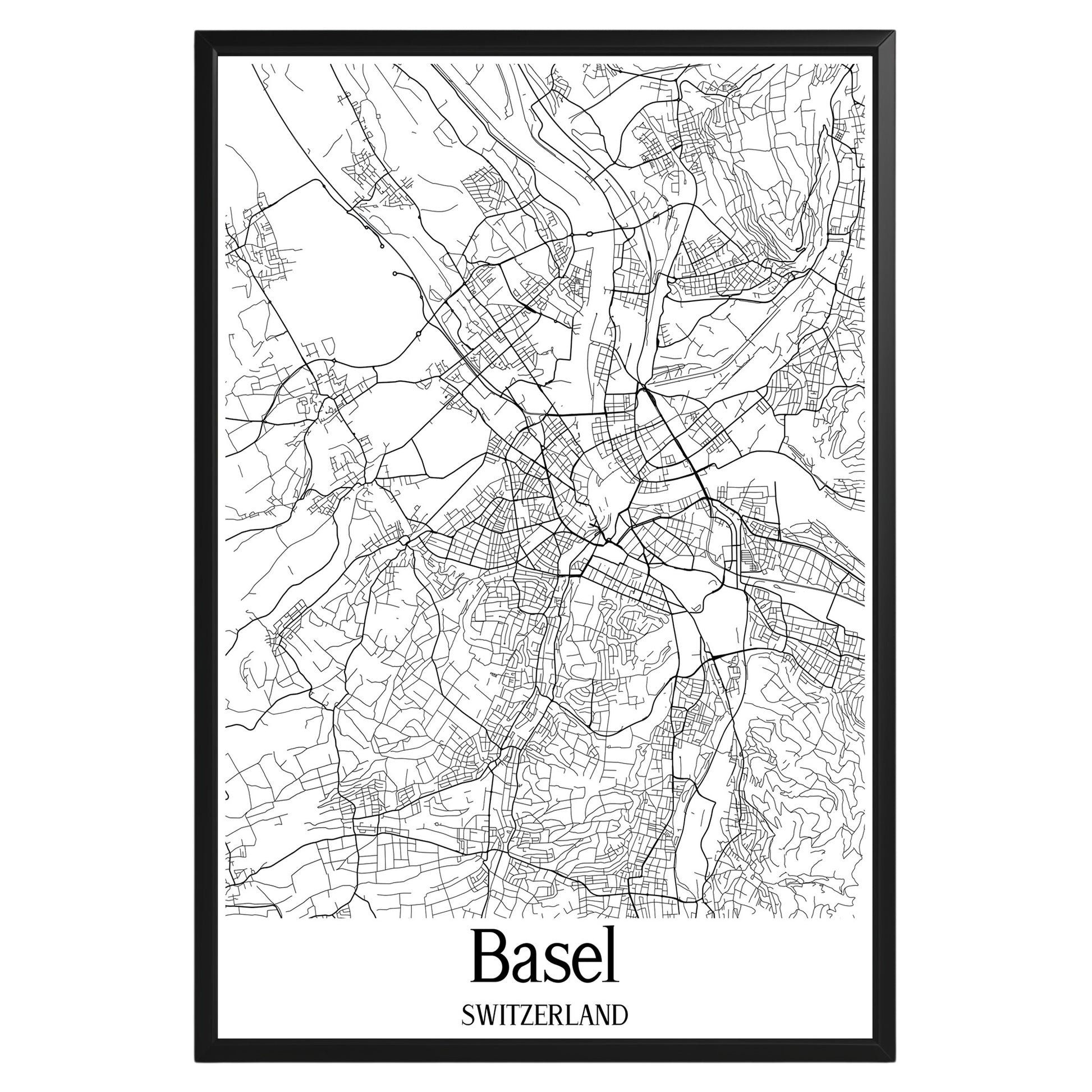 Basel Switzerland City Map Poster - GroovyGrove