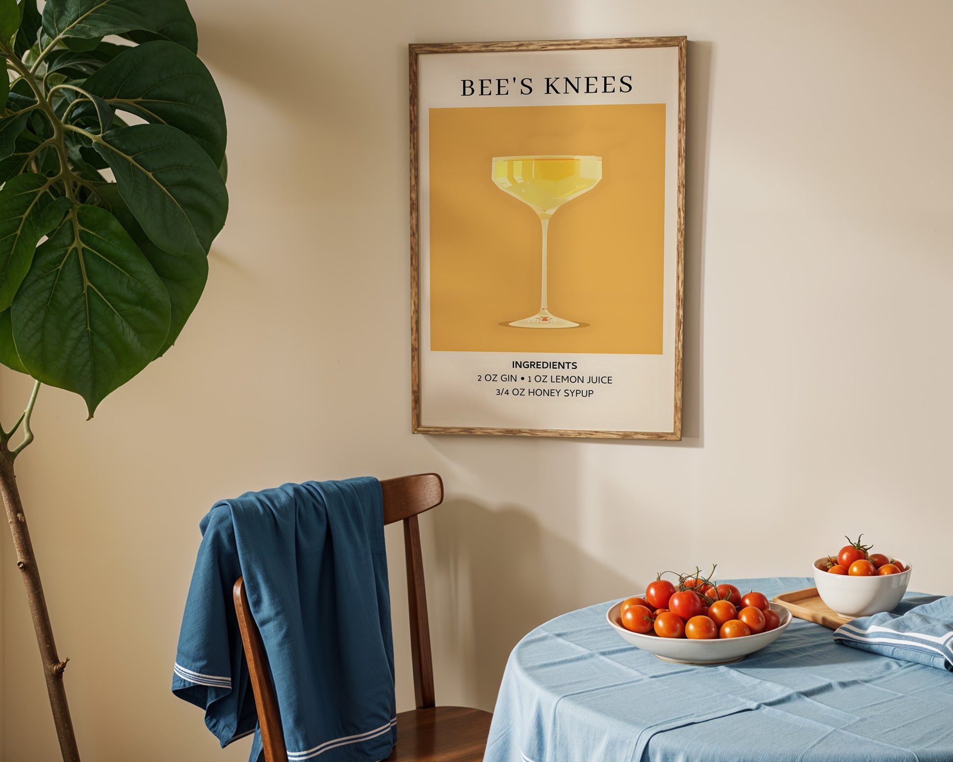 Bee's Knees Vintage Cocktail Poster - GroovyGrove