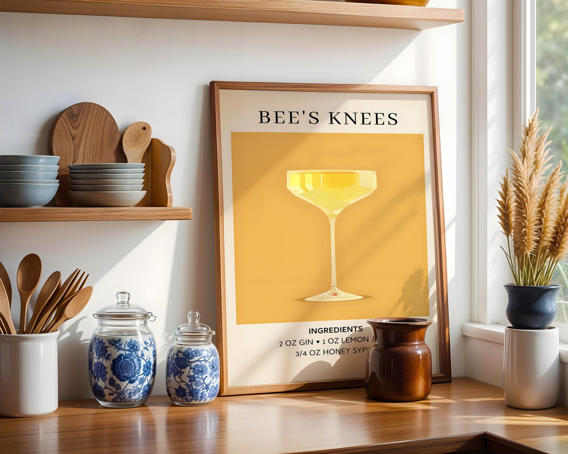 Bee's Knees Vintage Cocktail Poster - GroovyGrove