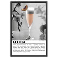 Bellini Cocktail Black and White Poster - GroovyGrove