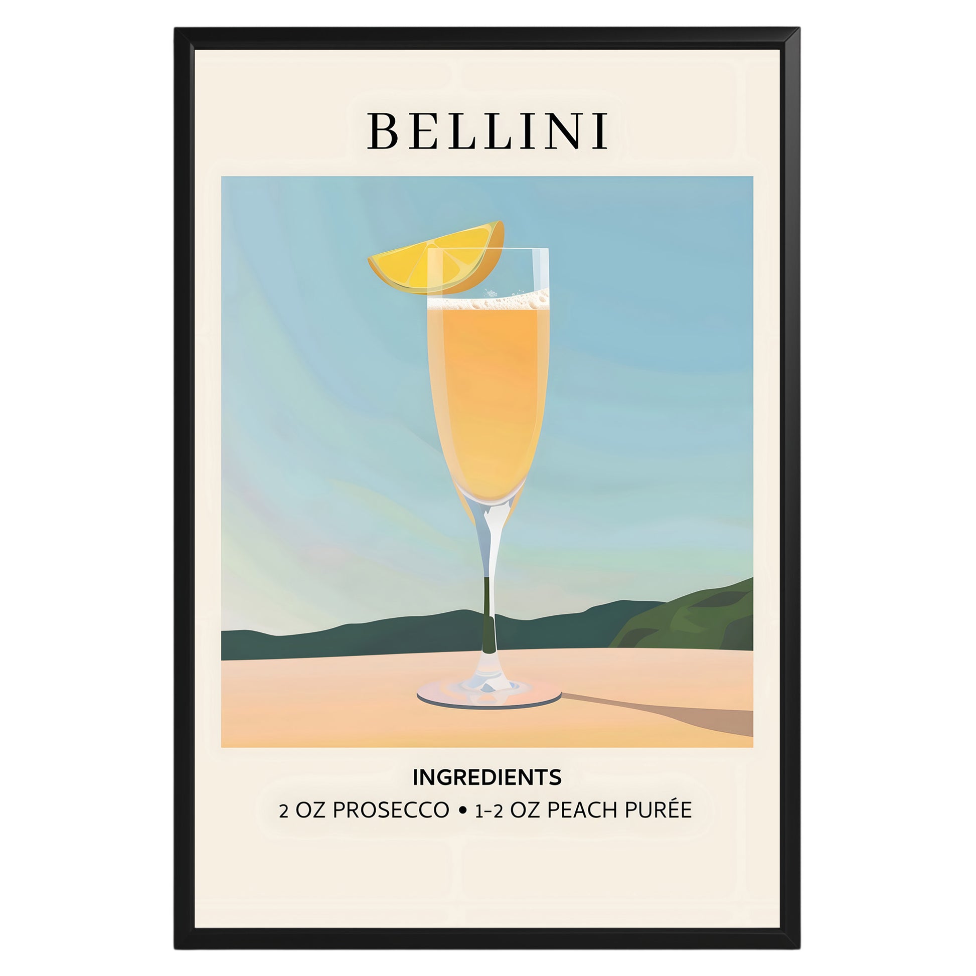 Bellini Vintage Cocktail Poster - GroovyGrove