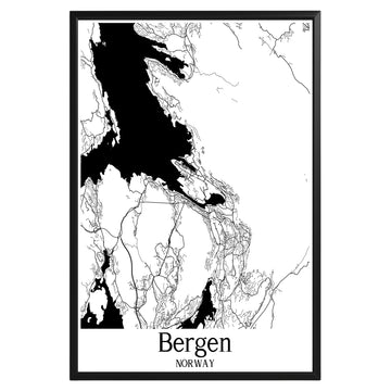 Bergen Norway City Map Poster - GroovyGrove