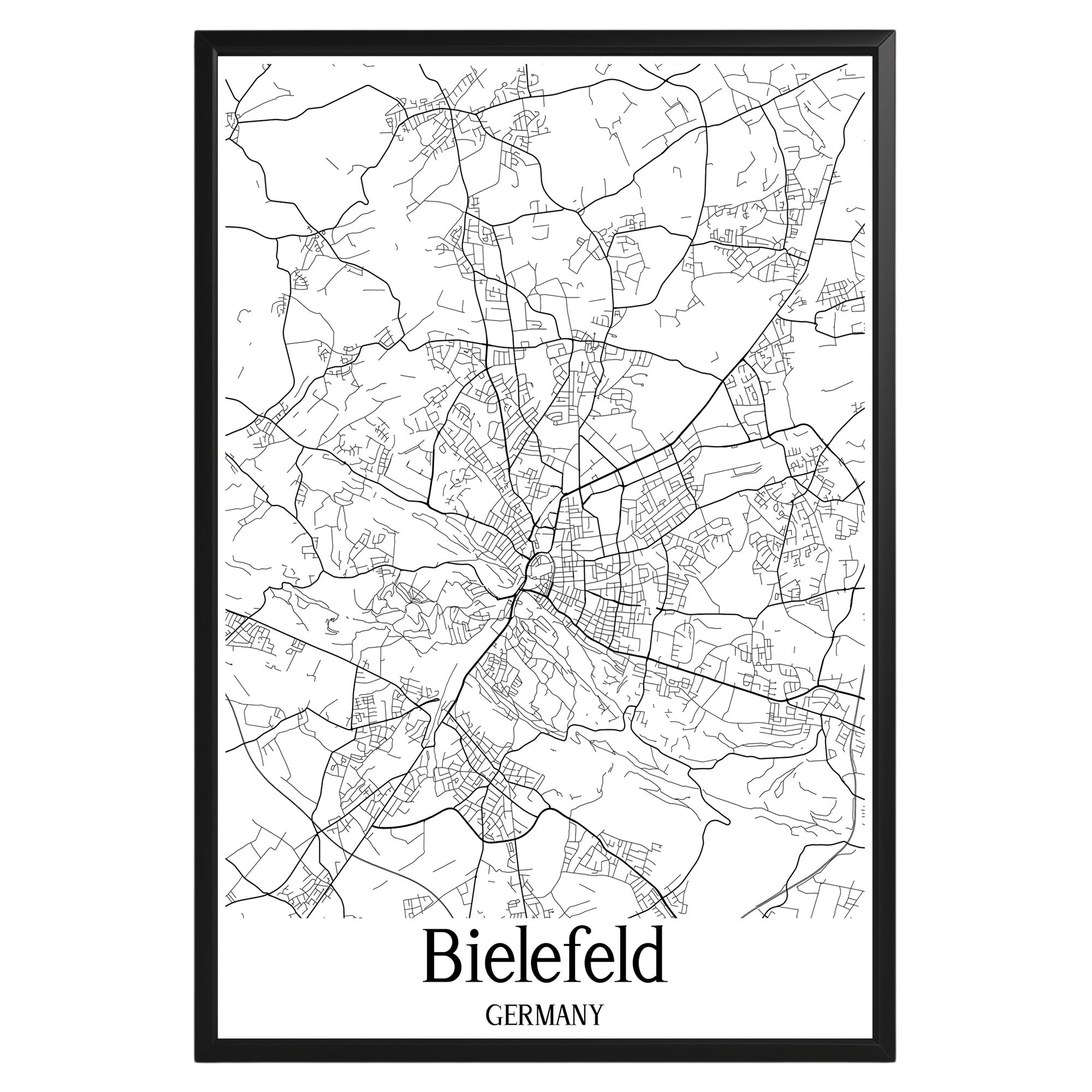 Bielefeld Germany City Map Poster - GroovyGrove