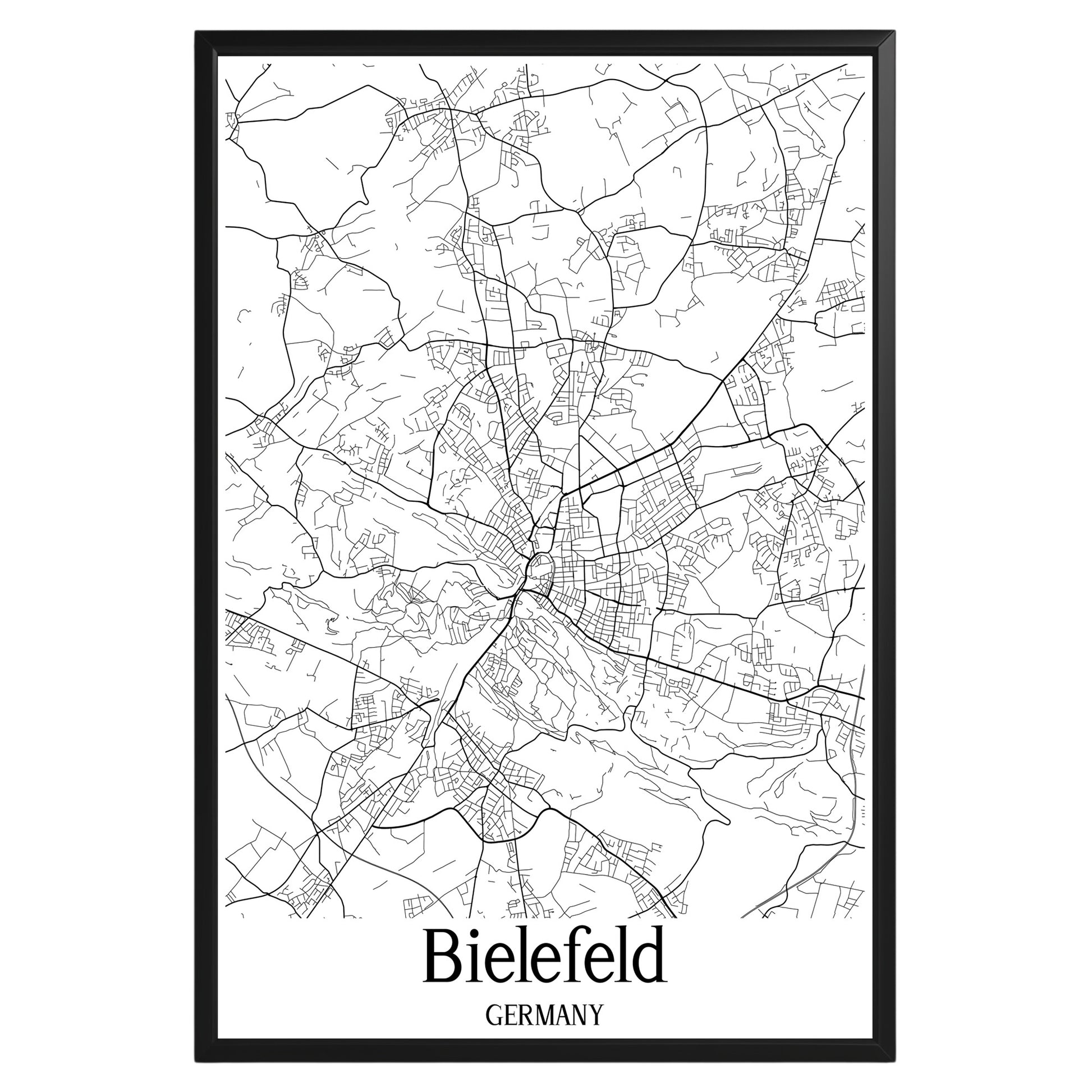 Bielefeld Germany City Map Poster - GroovyGrove