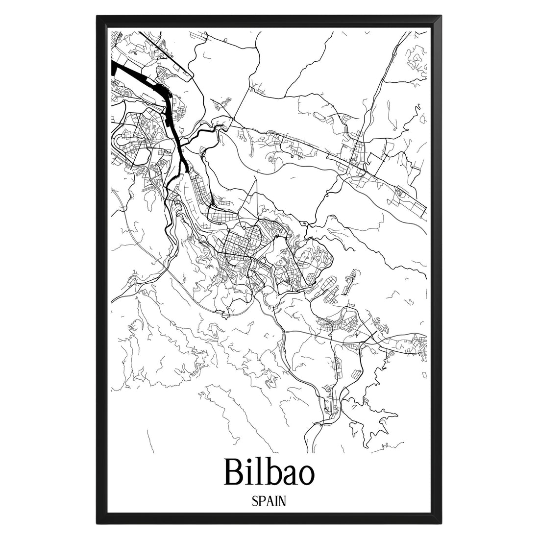 Bilbao Spain City Map Poster - GroovyGrove