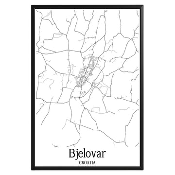 Bjelovar Croatia City Map Poster - GroovyGrove