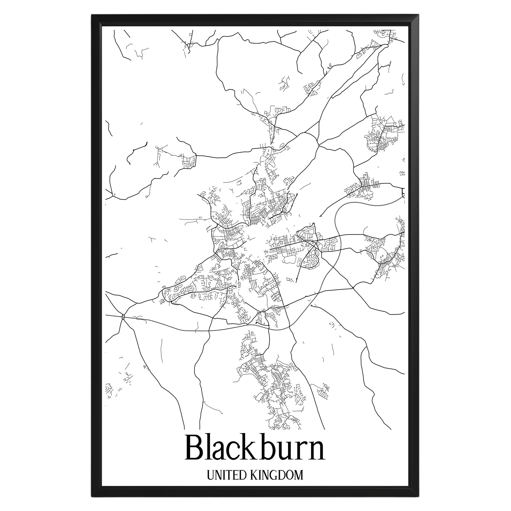 Blackburn United Kingdom City Map Poster - GroovyGrove