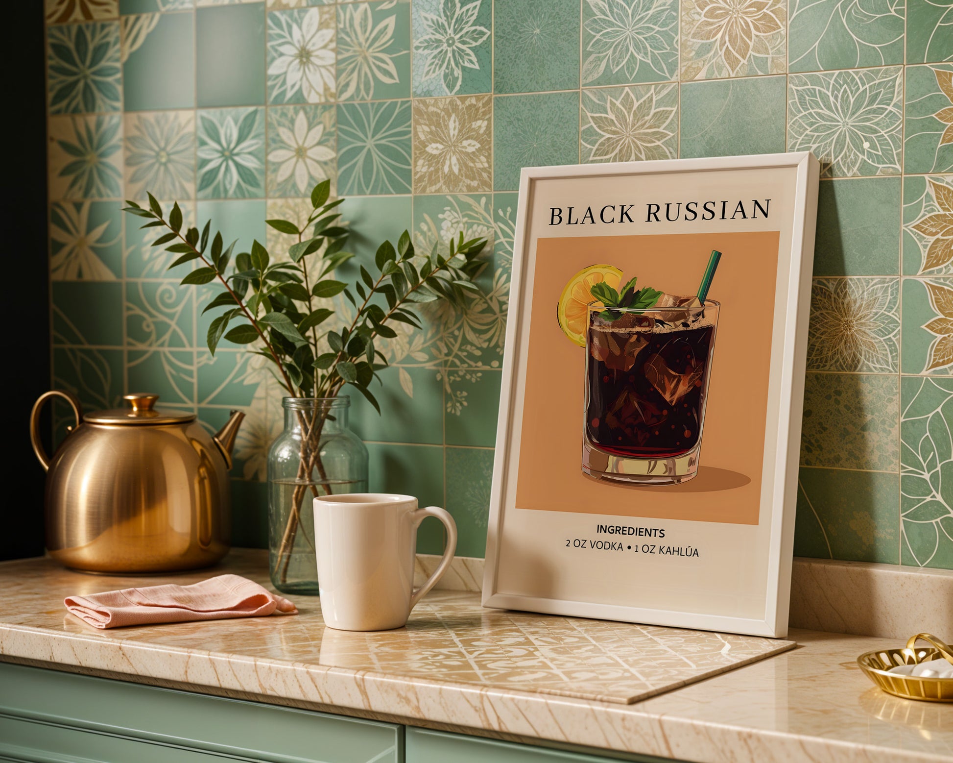 Black Russian Vintage Cocktail Poster - GroovyGrove